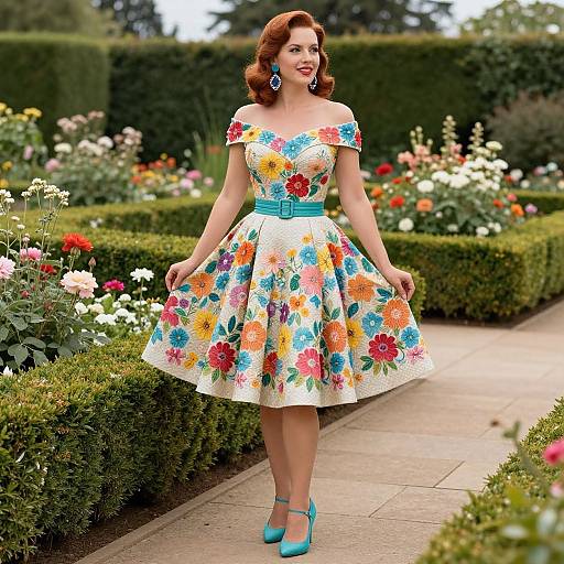 Glamorous Vintage Floral Garden Fashion