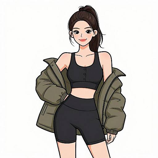 Sporty Chic Woman with Stylish Outfit