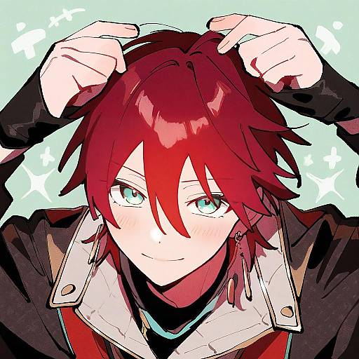 Illustration of Amagi rinne, ensemble stars! in the style of Nploser