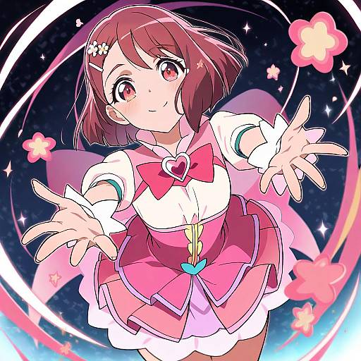 Illustration of Hanadera nodoka, healin' good precure in the style of Taketora suzume