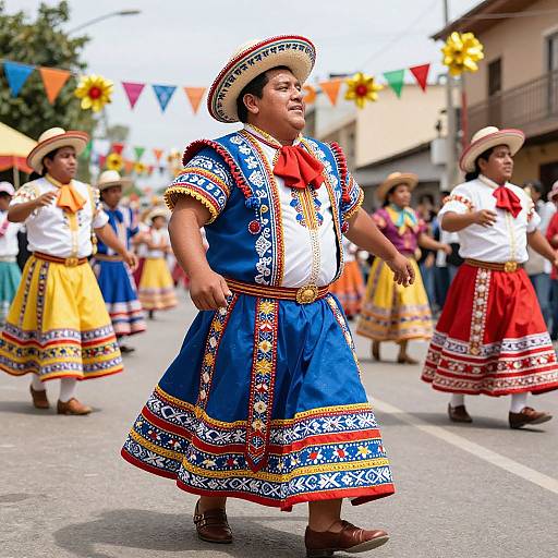 Vibrant Mexican Fiesta Parade Scene