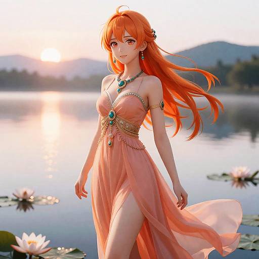 Confident Anime Woman by Serene Lake