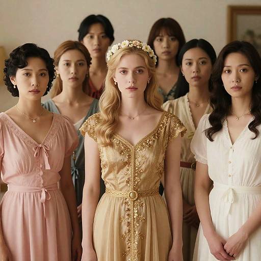 Vintage Elegance: Six Women Portrait