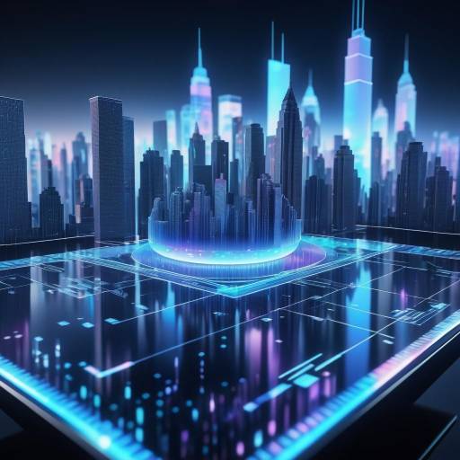 Holographic Cityscape with Embroidery Scissors