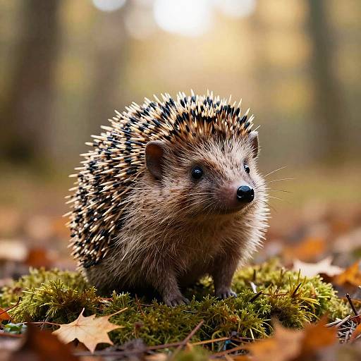 Autumn Moss Hedgehog Sculpture