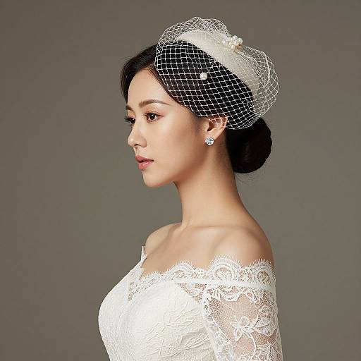 Elegant Bridal Portrait with Lace Dress