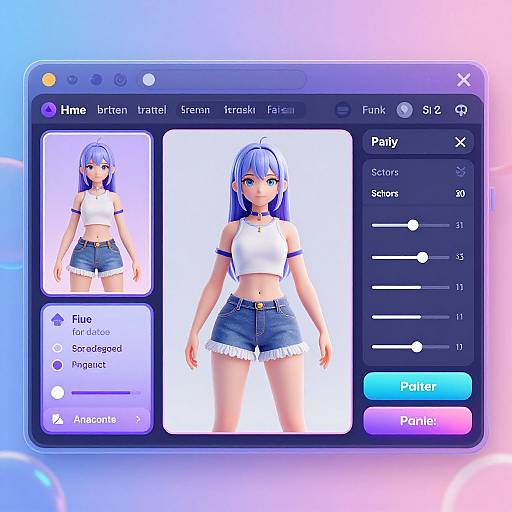 AI Anime Girl Customization Interface
