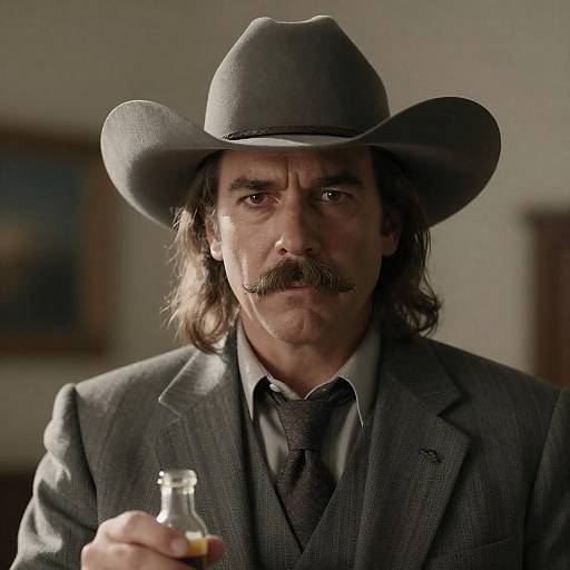 Intense Cowboy Hat Portrait of a Man