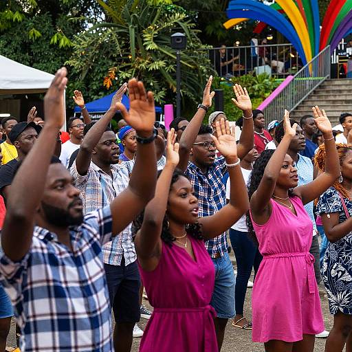 Vibrant Outdoor Concert Crowd