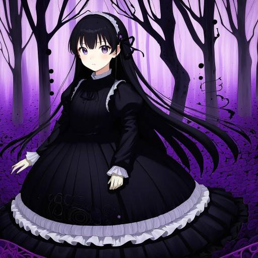 Illustration of Akemi homura (black dress), mahou shoujo madoka magica in the style of Ryuu.
