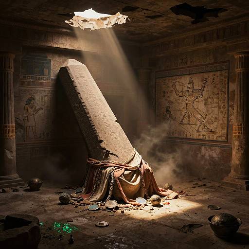 Isometric Achaemenid Temple Ruins at Dusk