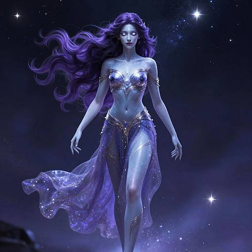 Celestial Seer with Midnight Violet Hair