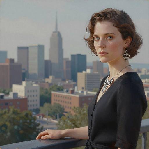 Elegant Skyline Portrait with Cinematic Mood