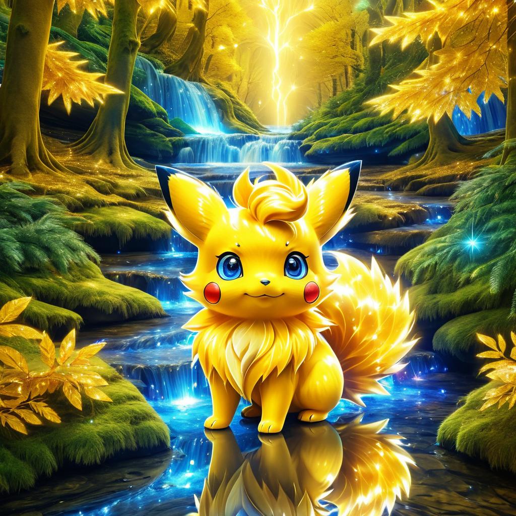 Enchanting Pikachu Portrait in Forest