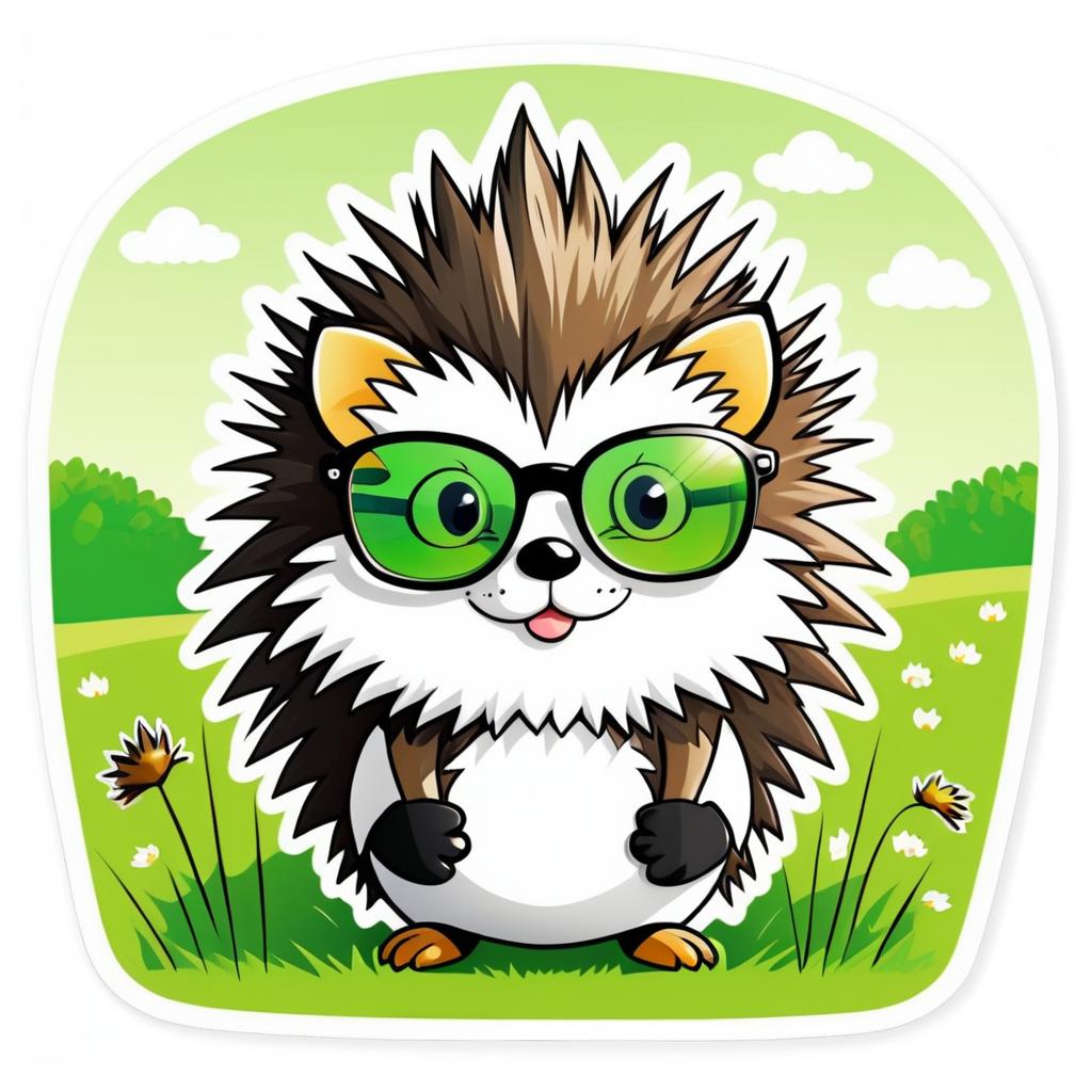 Whimsical Hedgehog Cartoon Sticker Design