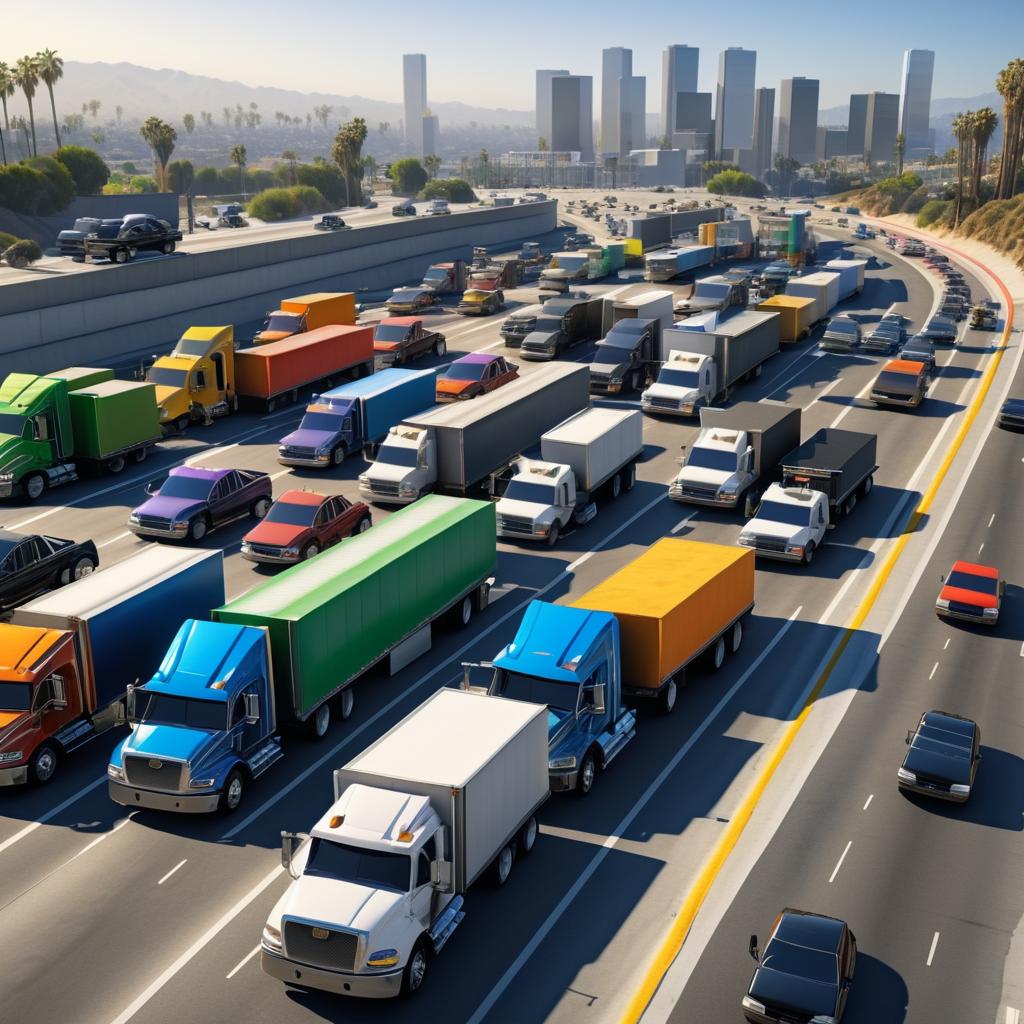 Hyper-Realistic LA Traffic Scene Art