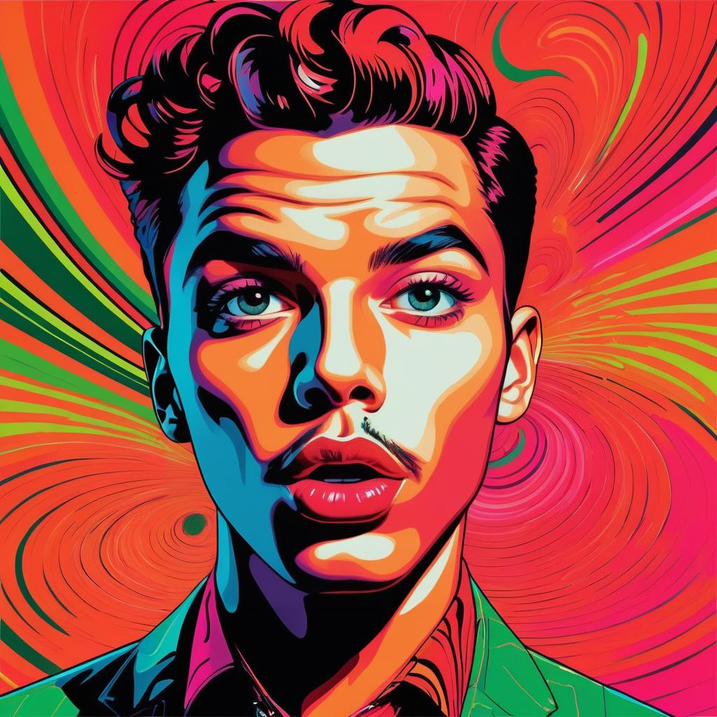 Vibrant Pop Art Portrait of Surprise