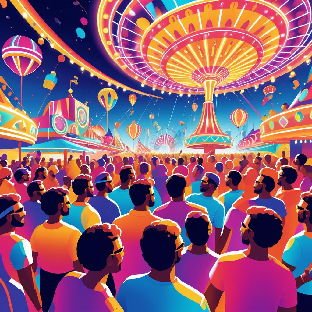 Futuristic Carnival Celebration Illustration