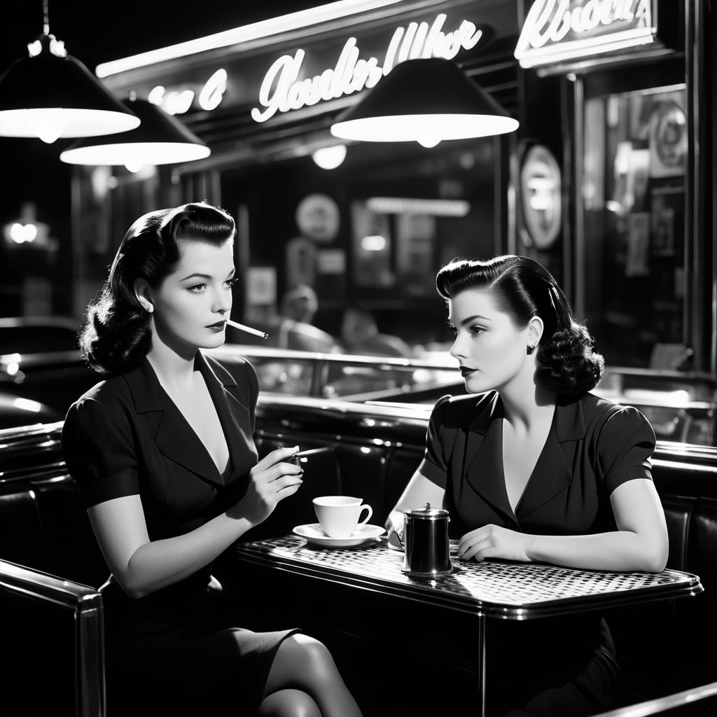 Classic Film Noir Diner Scene