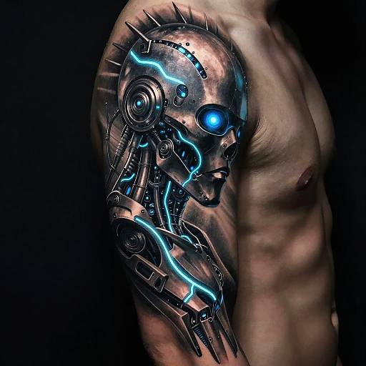 Futuristic Biomechanical Cyberpunk Tattoo