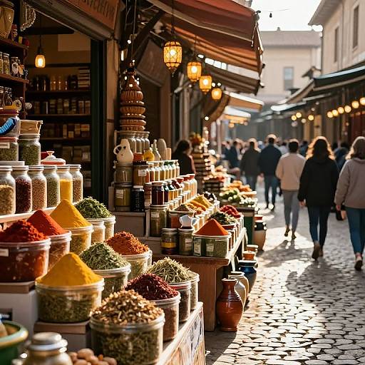 Spice Market in Ancient Bazaar