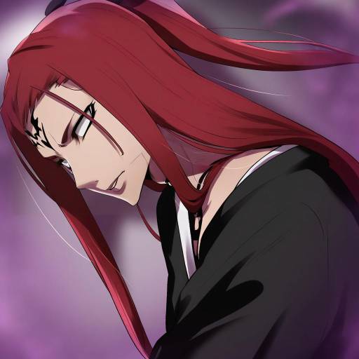 Illustration of Abarai renji, bleach in the style of Andou you
