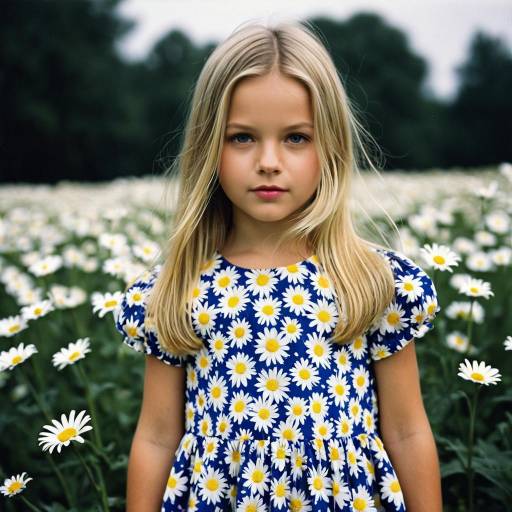 Charming Child in Floral Daisy Dress
