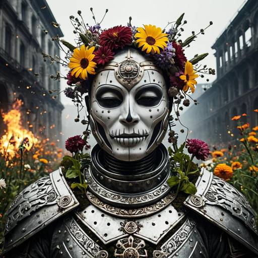 Floral Warrior in Reflective Armor