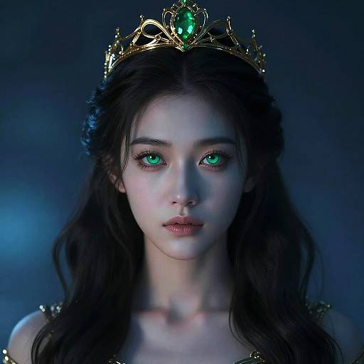 Mystical Fantasy Woman with Glowing Eyes