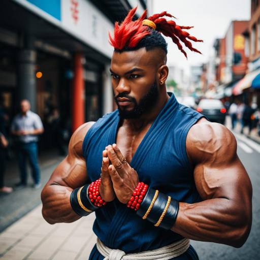 Lifestyle costume photo of Akuma (street fighter). Cosplay clothes