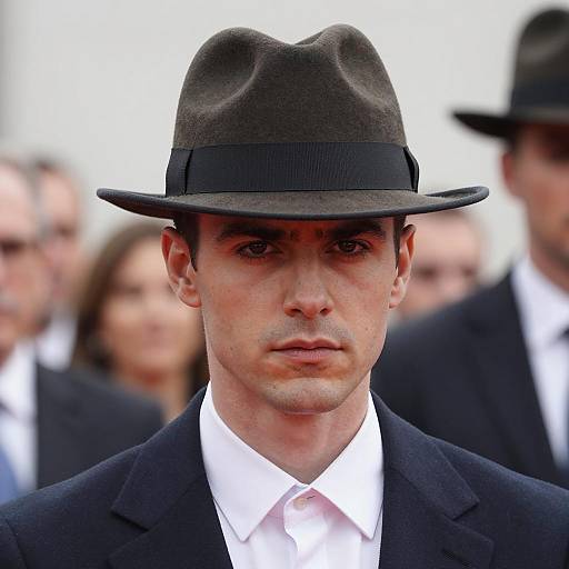 Serious Man in Dark Attire Close-Up