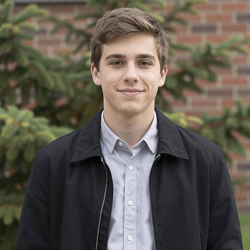 Smiling Young Man in Casual Outdoor Setting