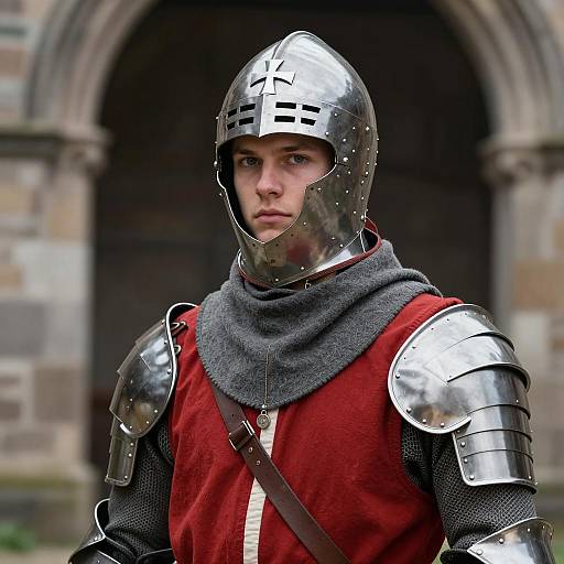 Young Male Knight in Medieval Armor