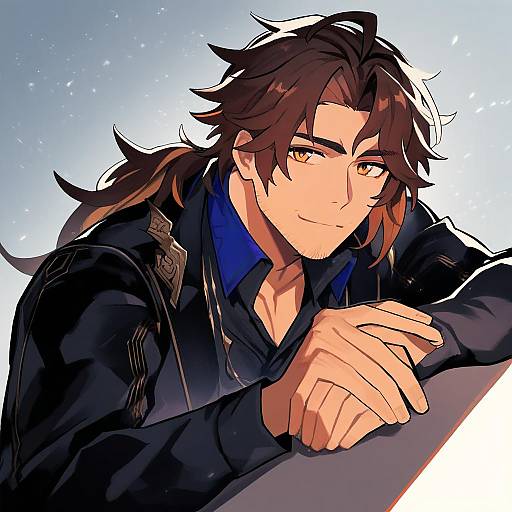 Illustration of Belmond banderas, nijisanji in the style of Vento