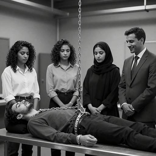 Dramatic Black and White Portrait Scene