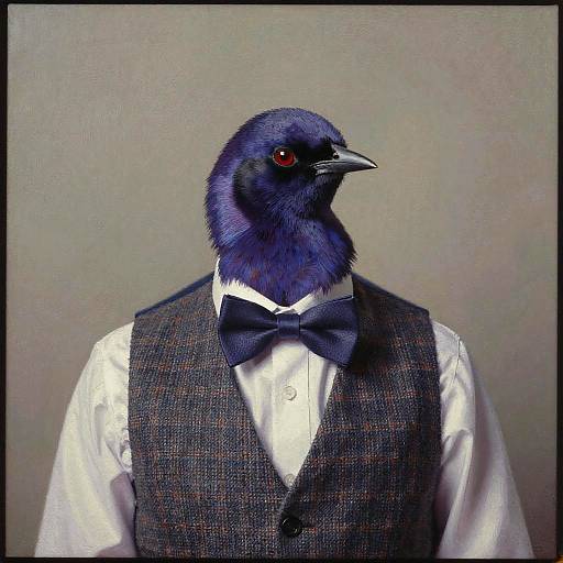 Vintage Violet-backed Starling Portrait