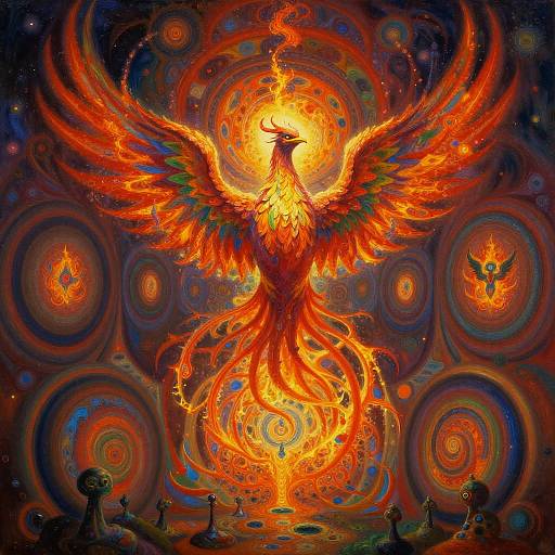 Surreal Psychedelic Phoenix Rising