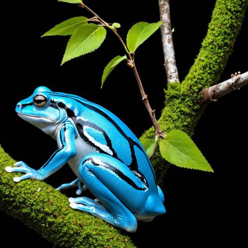 Sleek Cobalt Blue Frog Portrait Sleek Cobalt Blue Frog Portrait