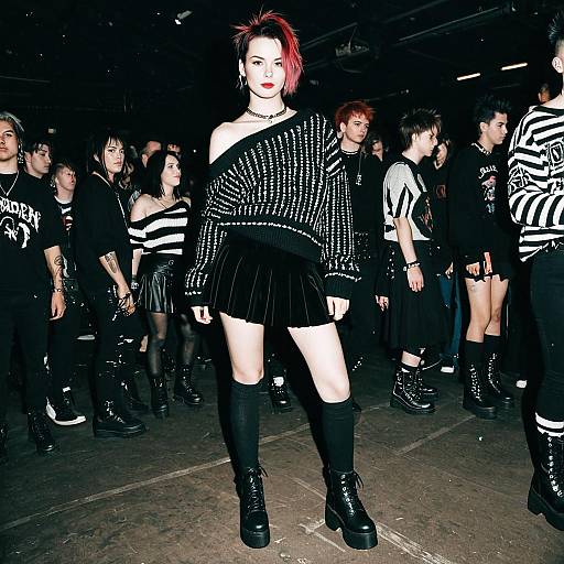 Young Woman in Alt Fashion at Punk Concert