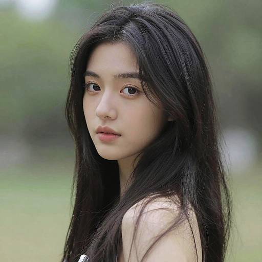 Photorealistic Closeup of Girl Outdoors