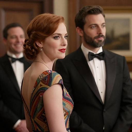 Elegant Couple in Warm Indoor Setting