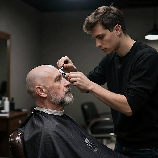 Dramatic Barbershop Shave Scene