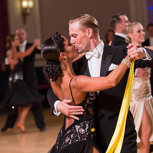Ballroom Dance Couple Kissing