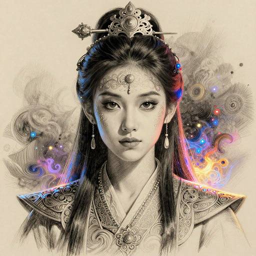 Fantasy Sketch to Vibrant AI Portrait