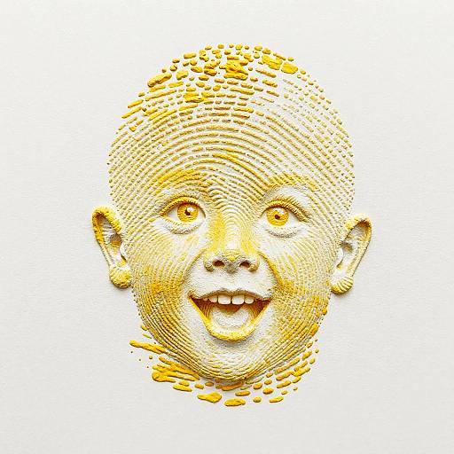 Hyperrealistic Child's Face Fingerprint Art