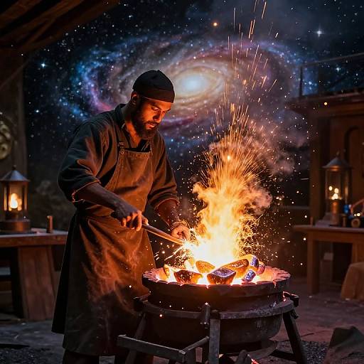 Celestial Blacksmith Forging Cosmic Novas