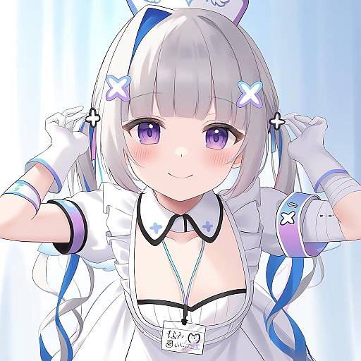 Illustration of Amane kanata (nurse), hololive in the style of Paint musume