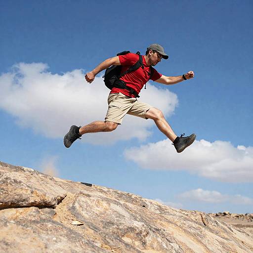 Adventurous Leap in the Desert