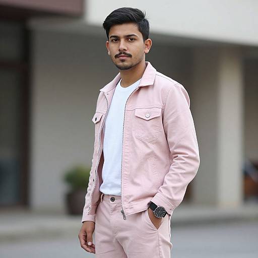 Casual Pastel Outfit Male Portrait