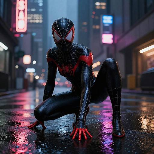 Spiderwoman Neon City Attack Pose